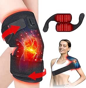 Red Light Therapy for Knee, 660nm Red Light and 850nm Near Infrared Light Therapy Device Adjustable Heated Knee Brace Red Light Therapy Pads Wrap Belt for Knee Shoulder Elbow