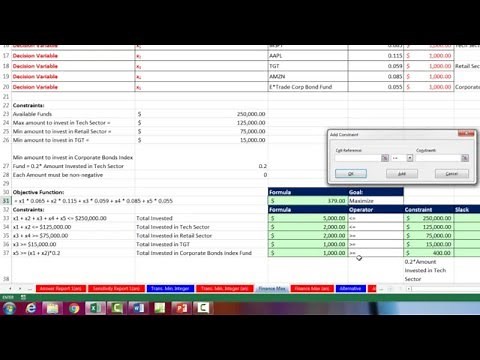 Basic Excel Business Analytics #62: Excel Solver: Maximize Portfolio Returns