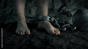 Medieval Prisoner With Ball And Chain