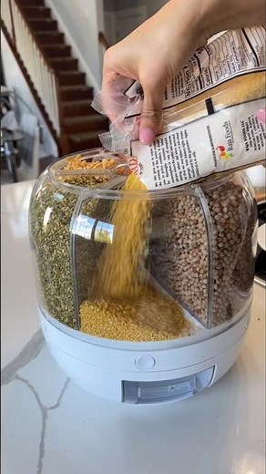 Rotating Food Dispenser - Rice Bucket Storage Tank, Cereal Dispenser, Stackable Containers #kitchen