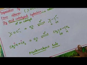 #Preparation of Alcohols from alkenes # Mechanism of Acid Catalysed Hydration