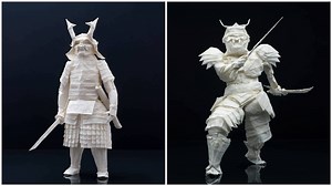 The Intricate Process of Folding an Exquisitely Detailed Origami Samurai Warrior From a Single Sheet of Paper