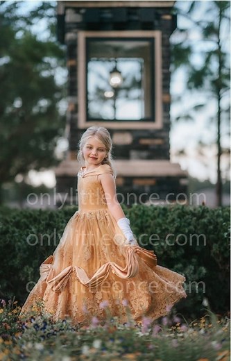 Couture Belle Princess Dress for Girls - Beauty and the Beast Costume - Birthday Party Dress - Toddler Halloween Outfit - Ships From USA - Etsy