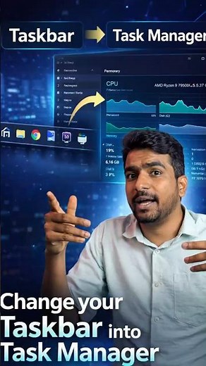 DAY 50 😳 Your Taskbar Can Show CPU, RAM & Network! | தமிழில்