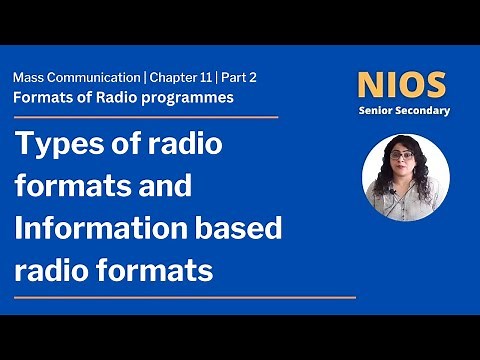NIOS Senior Secondary - Mass Communication - Chapter 11 - Formats of Radio Programmes