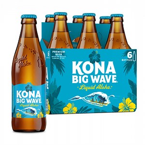 Kona Big Wave Liquid Aloha Beer 6 Pack 12 fl oz Glass Bottles 4.4% ABV