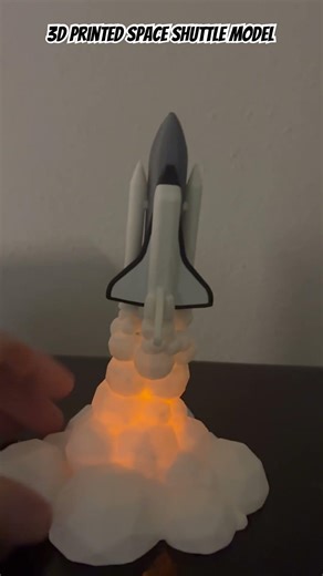 3D Printed Space Shuttle Launching #3dprinting #2026 #shuttle #nasa #tealightholder #lamp #nightlite