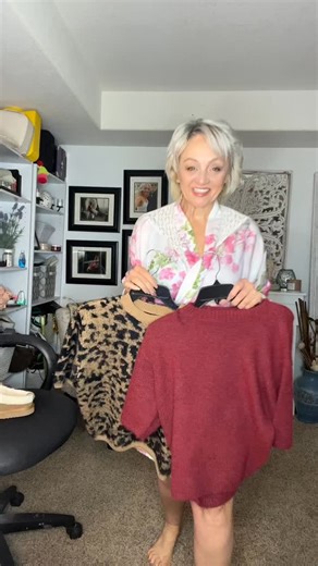 18 reactions · 3 comments | 痢 Same sweater, two totally different vibes!  Leopard print — classy, chic, office-ready ✨ Cabernet — cozy, casual, weekend fun  Which look are you rocking this fall?  #FallFashion #StyleSwitch #LeopardVsCabernet #ff2getdressed | FF2 Get Dressed | Facebook