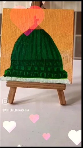 Easy Madina in moonlight ☁️🌙 painting for beginners #art #art shorts #shorts