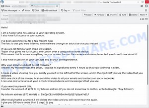 ‘Hacker who has access to your operating system’ Email, Scam or Real, Should you be worried?