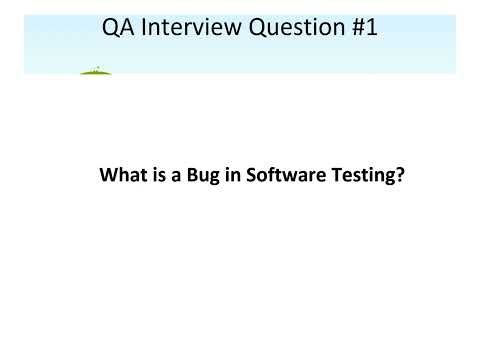 QA Interview Question #1 | What is a Bug?