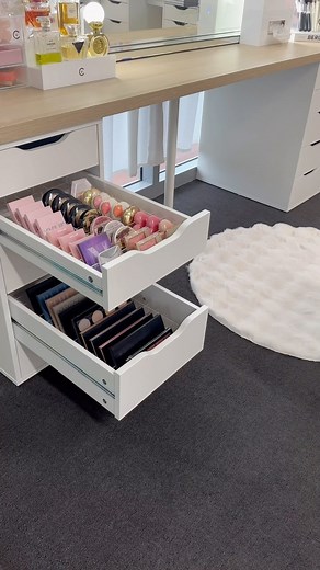 VANITY COLLECTIONS on Instagram: "Did you know we have 9 different drawer insert styles to organise your IKEA Alex drawers? 🔥 Here in the Ikea Alex 5 drawer unit we used 1 x VC DIVIDER SET 3 for compacts 1 x VC DIVIDER SET 2 for palettes 1 x VC DIVIDER LONG ROWS for bottles, foundations and skin care 1 x VC GRID TRAY for mixed beauty products Our drawer inserts fit the Alex 5 and 9 unit drawers Tap the reel to shop Tap the reel to shop ✈️ EXPRESS shipping to the USA 📦 $10 Flat rate Australia w
