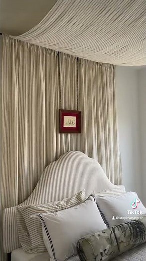 Canopy bed using sheets! Full tutorial on my channel #diy #canopybed #interiordesign