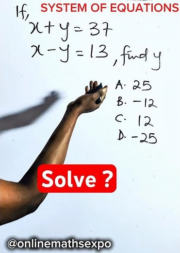 How to solve System of Equations in seconds #viralmathshorts