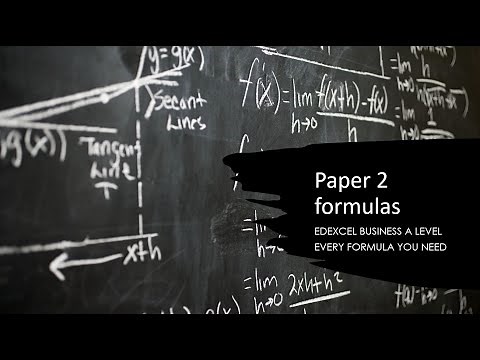 Every Formula You Will Need for Edexcel Business A Level Paper 2