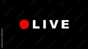 Red Live Stream Button, Sign Animation with live Text Blinking Live Button Symbol for Broadcasting, Streaming, and Online Stream with Alpha channel, Suitable for TV Shows, and social Live Stock Video