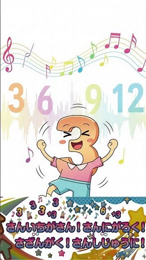 【掛け算】これで完璧！「3の段」がスラスラ言えるようになる楽しい九九の歌【小学2年生・算数】