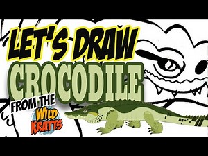 Drawing a Crocodile from the Wild Kratts with basic shapes and lines