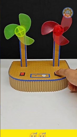 Powerful Double Fan with 2 DC Motors | DIY Science Project #shorts