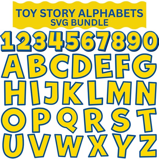 Toy Story Font SVG, Toy Story Alphabet SVG, Toy Story Letters Numbers Punctuation SVG Png Ai Eps Jpg Digital Download