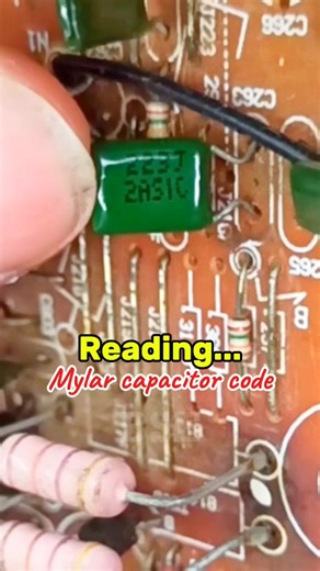 28K views · 302 reactions | Reading mylar capacitor code! #Reels #viral #shorts #FM #electroniccomponents #speaker #diy #diyprojects #diyproject #electrician #audio #LED #repair #radio #ideas #electronics #componenteselectrónicos #creative | Belajar Servis Elektronika | Facebook