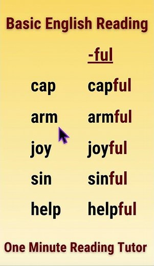 How to Read English - FUL Suffix #americanenglish #readingenglish#americanaccent