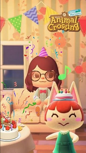 My very first birthday in Animal Crossing 🥳 #acnh #shorts
