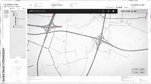 GPS Network Innovation Scans Map To Mark Vehicles Location With Points. GPS Tracking Network Innovation For Route Navigation. GPS Network Detects Cars. Satellite Technology Innovation. Interface
