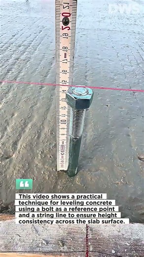 Simple Trick to Level Concrete Surface Using Bolt and String Line