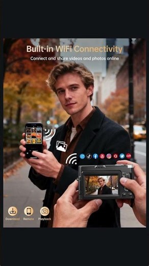 4K Digital Camera for Photography, 64MP Autofocus WiFi Vlogging Camera for YouTube