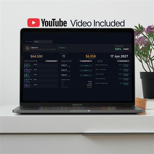Freelancer CRM (customer Relationship Manager) | Client Database, Interaction Log, Invoice Tracker & Dashboard - Etsy