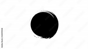 Brush draw circle in motion graphics animation. Motion black brush circle