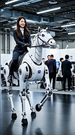 Beautiful Woman Rides a Futuristic Robot Horse 🤖🐎 | Epic Crowd Moment #Shorts