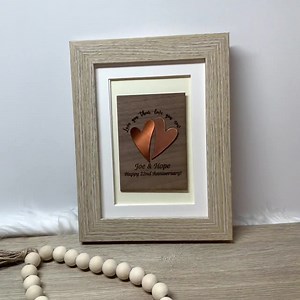 Personalized Copper Anniversary Shadow Box: Walnut Frame - Etsy