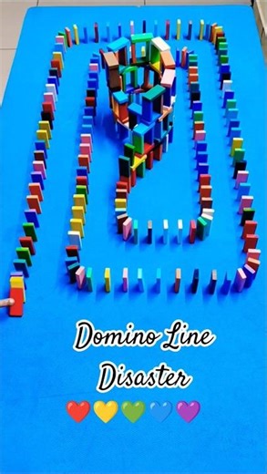 Colorful Domino Line Disaster ❤💛💚💙💜 #shorts #domino #colorful