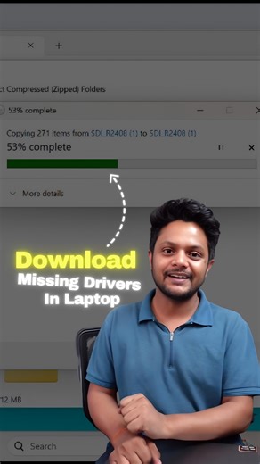 Ram Yadav | Tech In Short on Instagram: "💻 PC Driver Issue? 🔧 #reels ➡️ PC me Bluetooth, Wifi ya Sound kaam nahi kar raha? Ho sakta hai driver missing ho! 😓 🛠️ Browser pe search karo: Snappy Driver Installer – SDI Lite download karo, extract karke run karo, aur Download All karo! 🖥️ ✔️ Missing drivers khud install ho jayenge, aur updates bhi mil jayenge! 🔄 👉 Follow karo aise hi aur tech videos ke liye, aur 2-4 doston ko share kar do! 🚀 #techinshort #pctips #laptoptips #techburner #techni