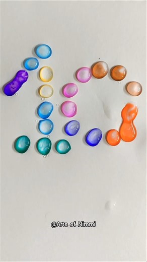 Number 10 Water drops with coloring #waterdrops #colormixingmagic #fun #shorts