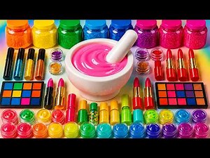 🔴LIVE Satisfying Slime ASMR 🌈 DIY How To Make Glossy Rainbow Slime Mixing Makeup Lipstick Glitters