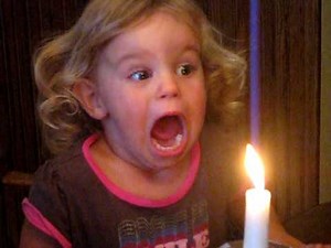 kaylee Blowing out the Candle.