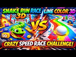 Snake Run Race 3D vs Line Color 3D – Crazy Speed Race Challenge! 🐍🌈
