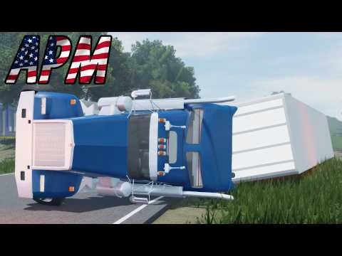 Strong Winds flipped over this SEMI in APM! | Roblox American Plains Mudding