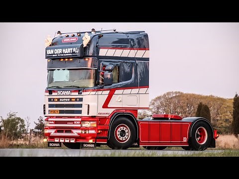VAN DER HART R/J SCANIA 144 530 V8 LOUD EXHAUST & TURBO SOUND [ONBOARD]