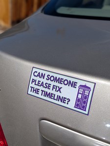 Purple Tardis "fix the Timeline" UV Bumper Sticker - Inspired by Doctor Who - Etsy Canada