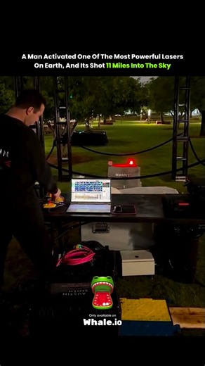 N E X O on Instagram: "✨ A man activated one of the most powerful lasers on Earth… and the beam shot 11 miles straight into the sky! This insane experiment shows just how far modern laser technology has come — cutting through clouds and lighting up the night like science fiction. ⚡🔭 Media: @austinsmithevents #veer_editex #science #technology"