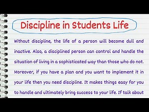 Essay on Discipline in Students Life