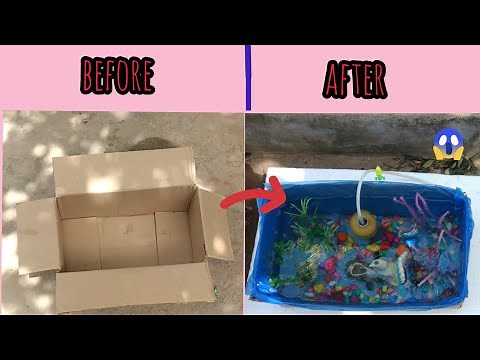 How to make a fish tank with cardboard box