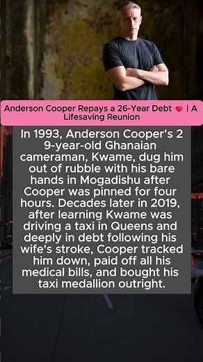 Anderson Cooper Repays a 26-Year Debt ❤️ | A Lifesaving Reunion
