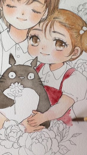 Adorable Totoro, Mei & Satsuki Painting Process