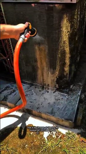 Satisfying AC Cleaning Process | Restoring a Dirty Condenser Coil with Pressure Washer