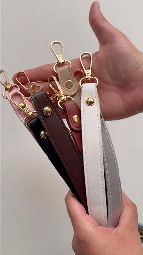 PU Leather Short Bag Strap | 9 Colors | Gold 360° Rotating Hooks | Easy Attachment